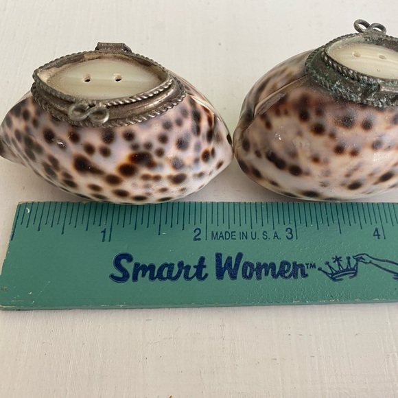 Mini Salt 🧂and Pepper Converted Shell 🐚 Shakers with Mother-of-Pearl Flip Lids - Picture 6 of 10